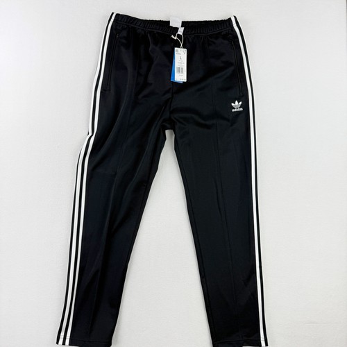 ADIDAS Original Classic Track Pants Size L Mens Beckenbauer Black / White II5764 - Picture 2 of 8