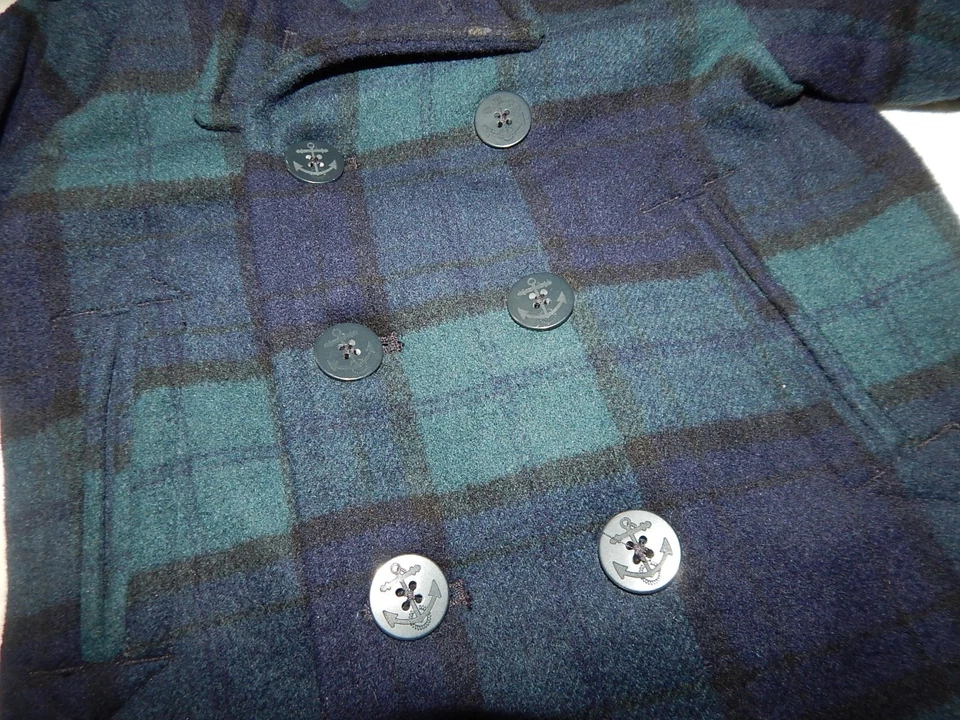 Baby Gap Niños 3T ABRIGO PEA Azul Marino y Verde Vestido de Lana TAN LINDO Foto 2 de 4