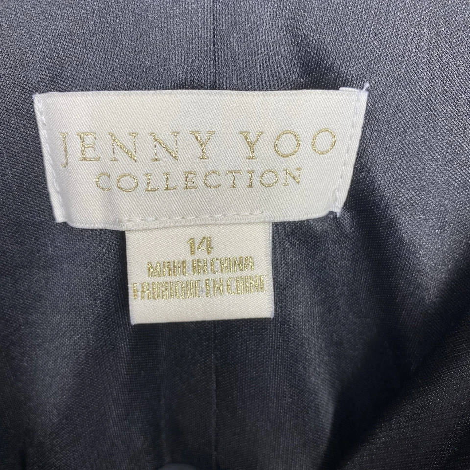 Maxi Vestido Jenny Yoo Collection Andi Elastizado Terciopelo Envolvente en Negro Talla 14 Foto 4 de 4