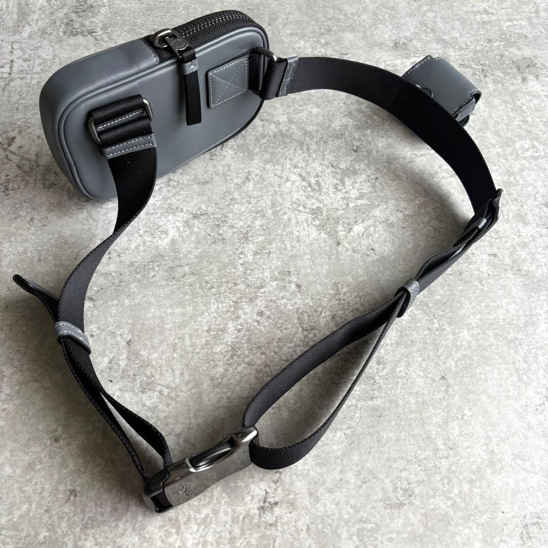 COACH Gray Leather Multi-Function Phone Shoulder … - image 7