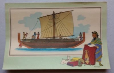 HERGE TINTIN - VOIR ET SAVOIR - CHROMO MARINE 1 - des origines à 1700 - N°7 BE - Photo 1/3