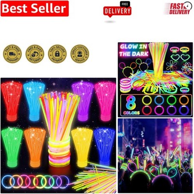 Bulk 100 Glow Sticks - Safe, Long-Lasting Party Essentials for Halloween & More