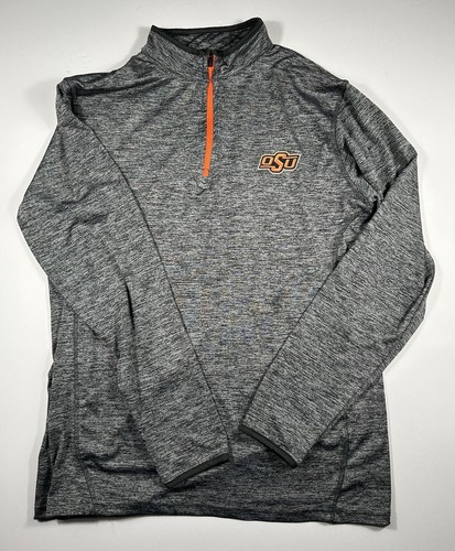 Oklahoma State Cowboys Colosseum 1/4 Zip Pullover Mens M Charcoal Light Weight - Picture 2 of 12