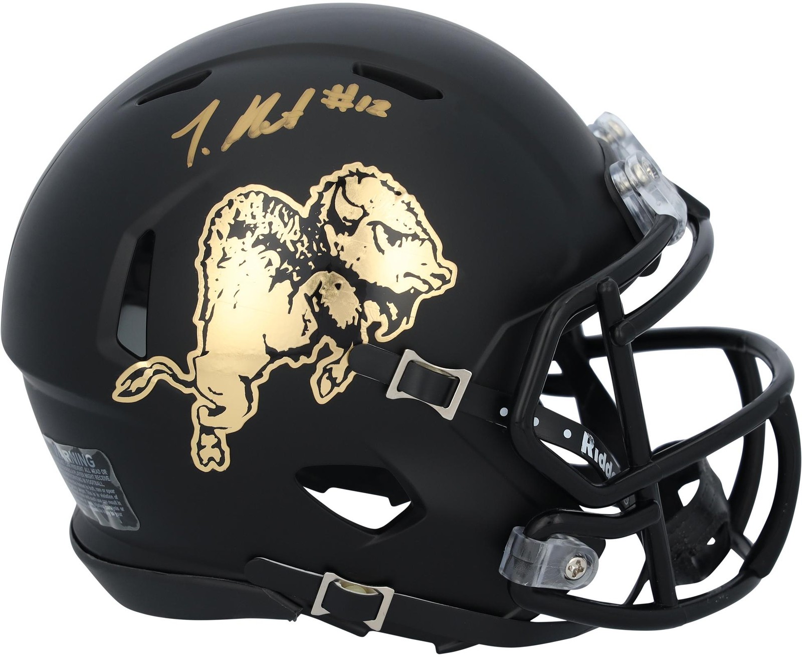 Travis Hunter Autographed Signed Jacksonville Jaguars Colorado Buffaloes Riddell Chrome Buffalo Speed Mini Helmet 