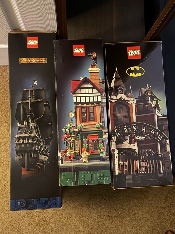 LEGO BOX(s) ONLY! Arkham Asylum, Tudor Corner & Jack Sparrows Pirate Ship BOXES!
