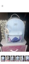 Disney Primark X Stitch Small Mini Backpack Striped With Front Zip Pocket New