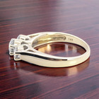 ESTATE SOLID 14K YELLOW GOLD NATURAL DIAMOND 3 STONE RING SIZE 9.25 #8079 — photo 2