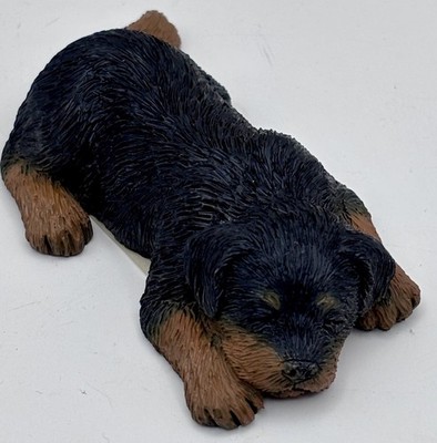 SandiCast Dog Figurine Rottweiler Sleeping!!!! Hand Cast And Painted!!!