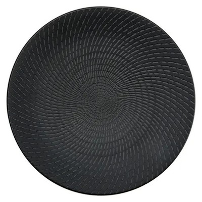 Oneida L6250000132C Luzerne Urban Black 8.125'' Porcelain Dinner Plate - 2 Doz