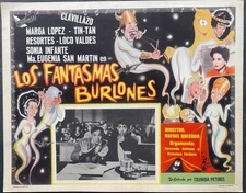 LOS FANTASMAS BURLONES Tin-Tan  Clavillazo  Marga Lopez org  Mex lobby card 6603