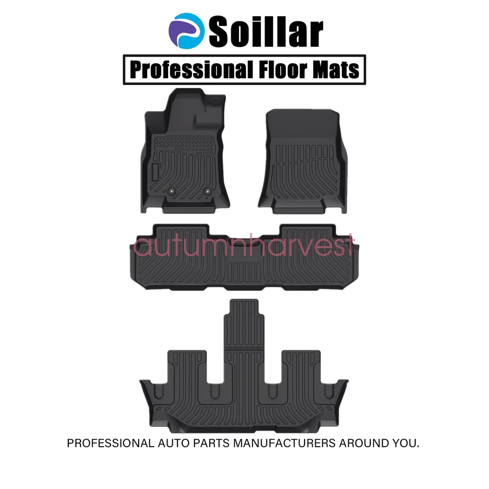 Floor Mats Liner TPE 3D Model 4PCS All-Weather Black For 2018-2024 Buick Enclave - Изображение 2 из 4