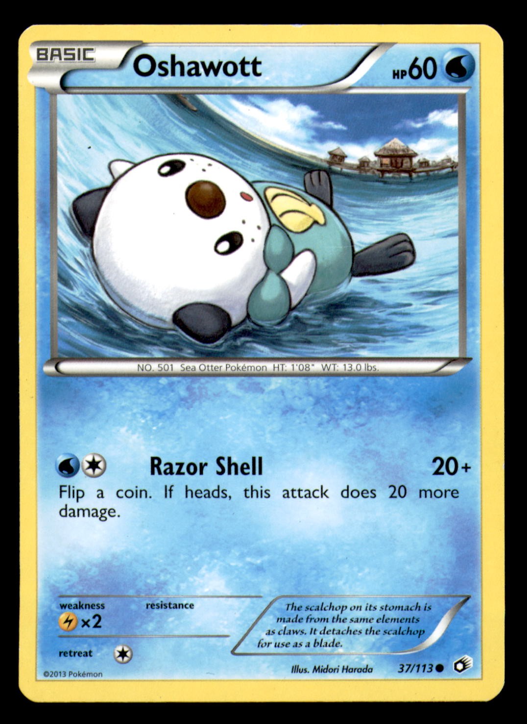 Oshawott 37/113 Common Legendary Treasures Pokemon Lightly Played