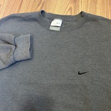VTG 90s Nike Made In USA Gray Crew Neck Sweatshirt Side Swoosh Check USA Size L