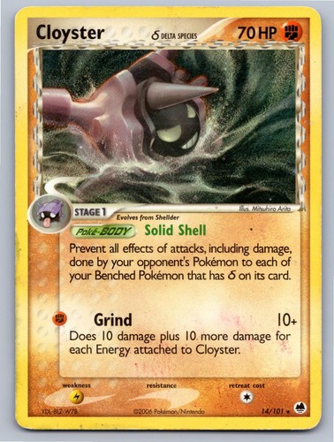 2006 POKEMON DRAGON FRONTIERS CLOYSTER Δ 14/101 R MP A98065 FREE S&H