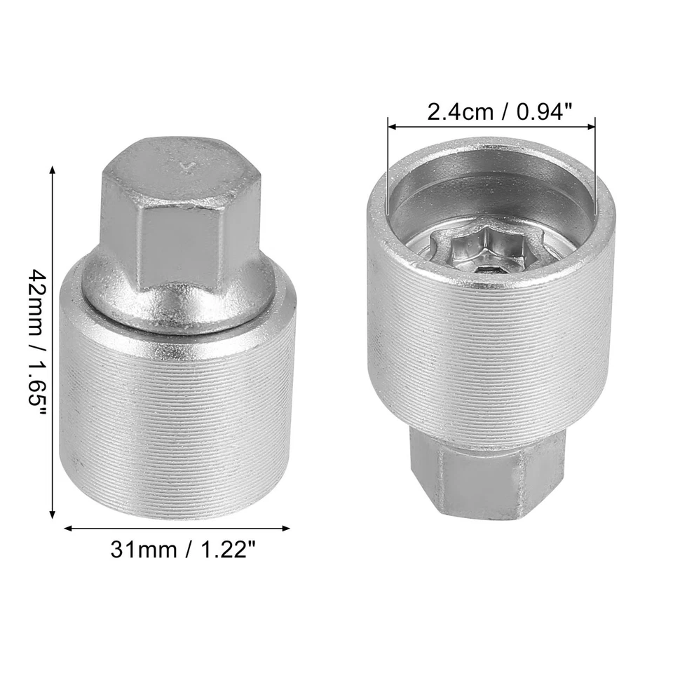 X Cerradura Rueda Coche Tornillo Antirrobo Retiro Llave Repuesto para Audi A4L A5 Q3 A8 Foto 4 de 4