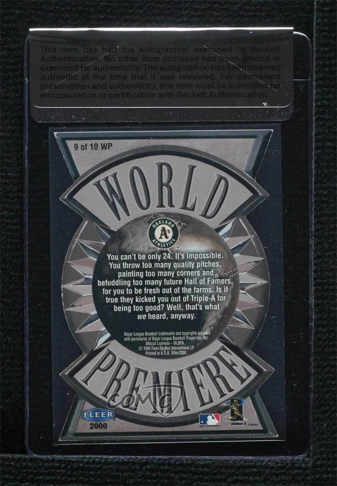BAS 2000 Fleer Ultra Estreno Mundial Tim Hudson #9WP Sello de Autenticidad Automático Foto 2 de 2