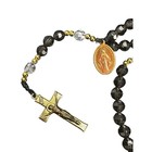 Black Glass Rosary 10 inches around and 15 inches in full length — photo 2