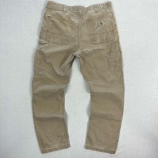 Paint Splattered Beige Khaki Carhartt Relaxed Fit Carpenter Work Pants - 34 -Y2K