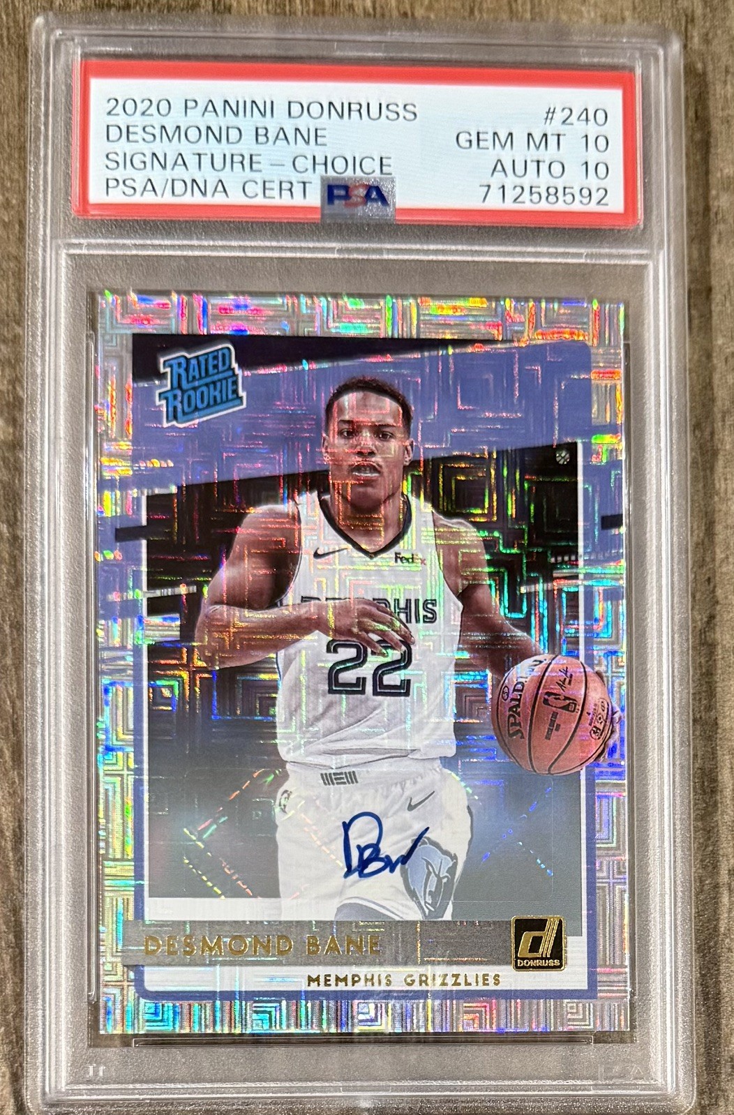 2020 DONRUSS DESMOND BANE AUTO PSA 10 RC💎SIGNATURE CHOICE ROOKIE📈Magic🏆RC view 4