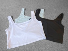 3 Crop Vests size Large Ribbed Stretchy Fabric