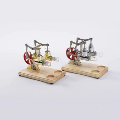 Dual-Cylinder Stirling Engine Generator Model 3 5V Physics STEM Kit