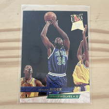 Fleer 1993-94 Ultra Isaiah Rider Rookie Base Set #292 Timberwolves NBA Card. rookie card picture