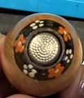 Vintage Sewing Kit Hand Painted Wooden Egg — photo 3