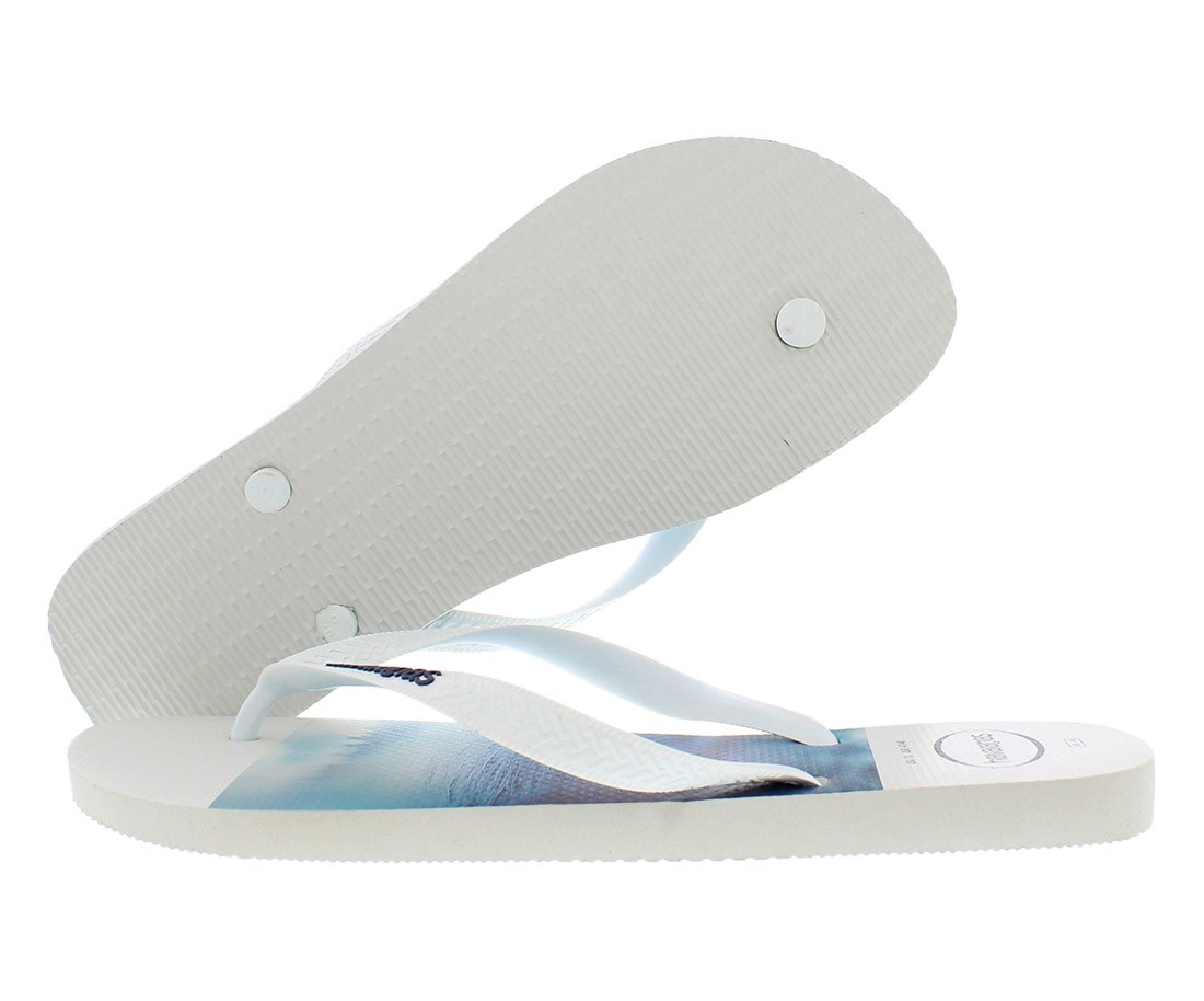 Havaianas Hype Mens Sandals Size 9/10, Color: White/White/Navy
