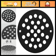 4-Inch Screw-in Shower Drain Strainer Cover Replacement - Floor Strainer Black
