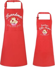 2 Pcs Adults Kids Matching Apron Set, Funny Grandma and Me Aprons,...
