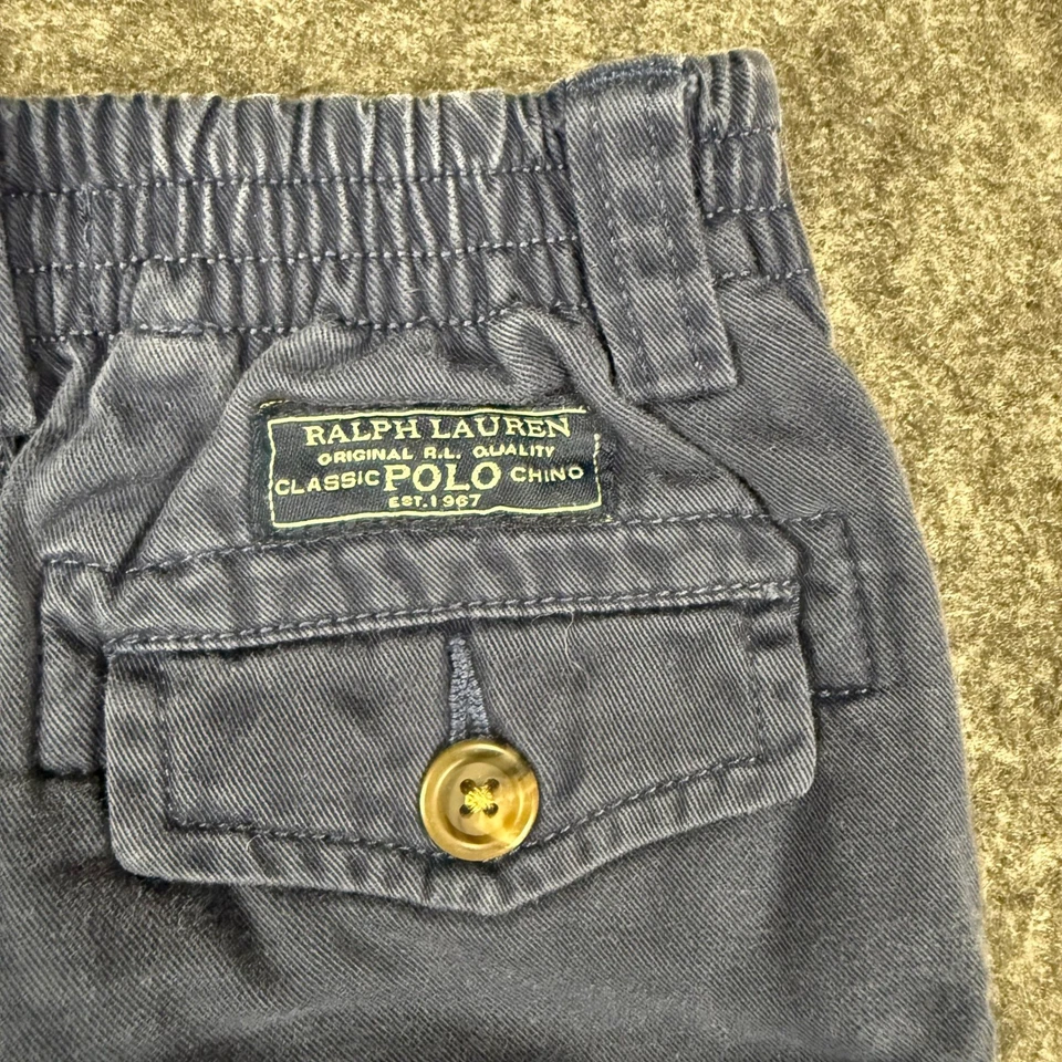 VTG Ralph Lauren Polo Cargo Shorts - Kids Baby Boy, Blue, Casual Bottoms 12 MOS - Image 4 of 4