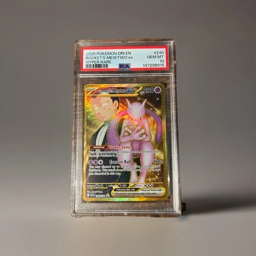 2025 Pokemon Destined Rivals Team Rockets Mewtwo ex Hyper 240/182 PSA 10