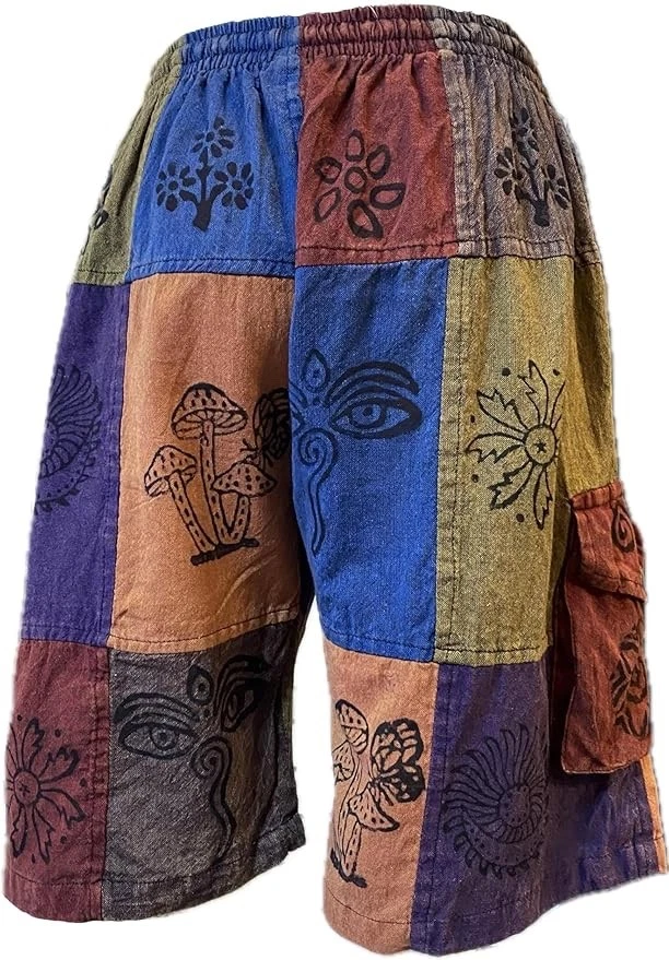 S-5XL Patchwork Elastic Cotton Shorts Hippy Capri Quarter Pants Cargo Combat S28
Opens in a new wind