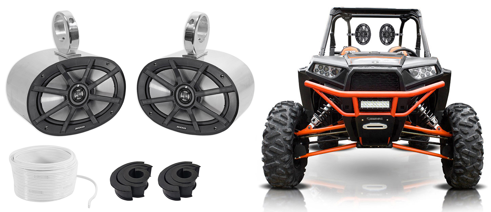 Колонки Kicker 40PS692 6x9 180 Вт на перекладине для JEEPATVUTVRZRТЕЛЕЖКИ