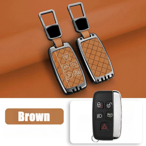 For Land Rover Range Rover Sport Zinc Alloy Leather Car Key Fob Case Cover Bag - Foto 6 di 15