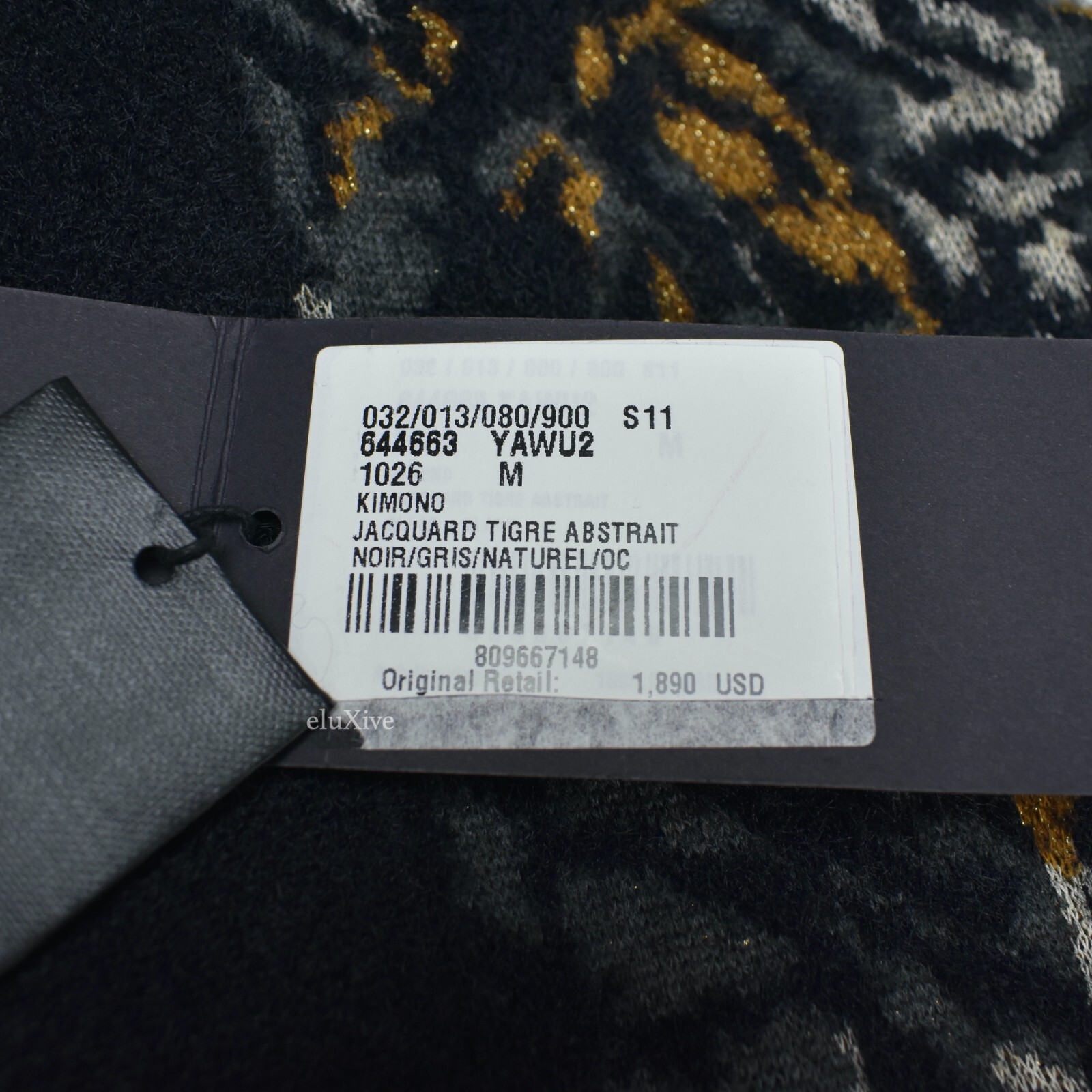 SAINT LAURENT Maglione kimono Tigre Jacquard da uomo nuovo con etichette $1890 AUTENTICO