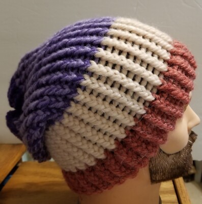 One Size Multi-colors Soft Extra Wam Wool Blend Hand Knit 100% Handmade Slouch