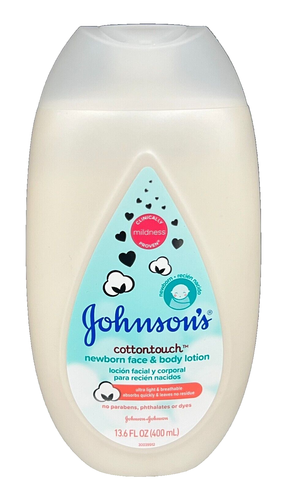 Johnson's Cotton Touch Newborn Face & Body Lotion 13.6 oz