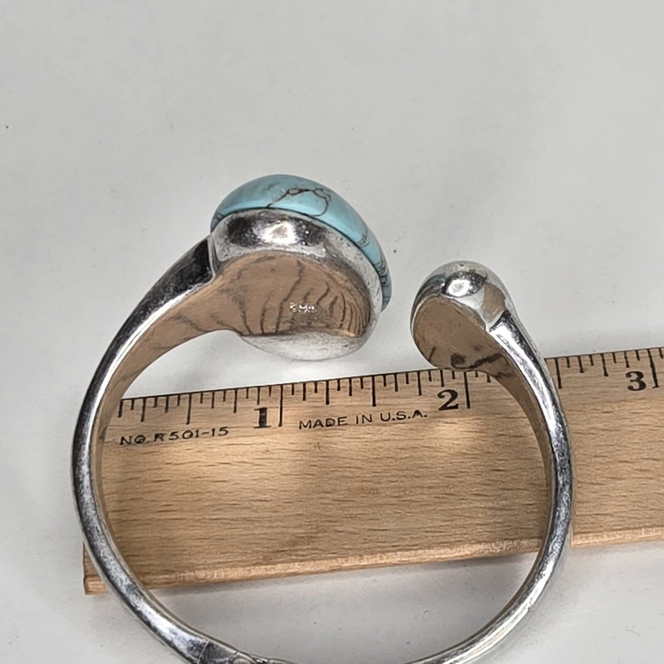 "Brazalete brazalete con bisagras escultural Robert Lee Morris Soho placa de plata de 7,5-8""" Foto 4 de 4