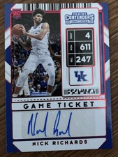 Nick Richards Kentucky Basketball Panini Red Foil autograph rookie card Calipari. rookie card picture