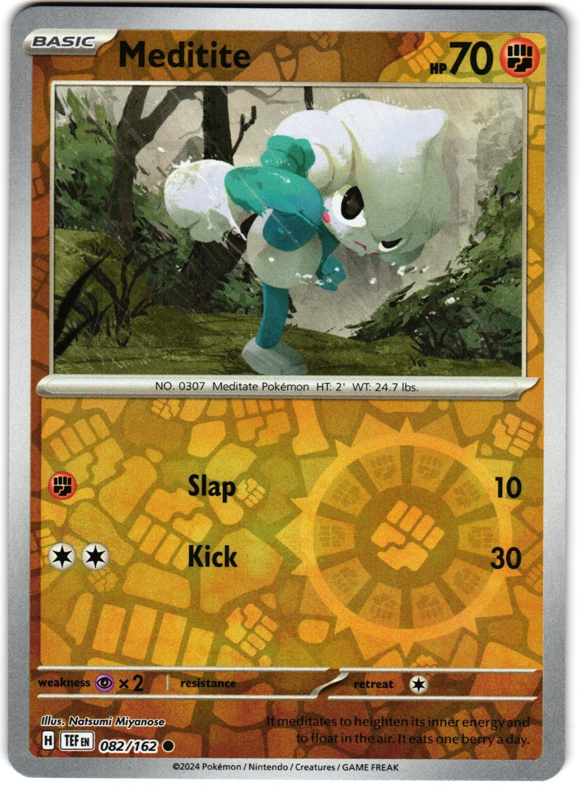 Meditite Reverse Holo 82/162 Pokemon SV: Temporal Forces
