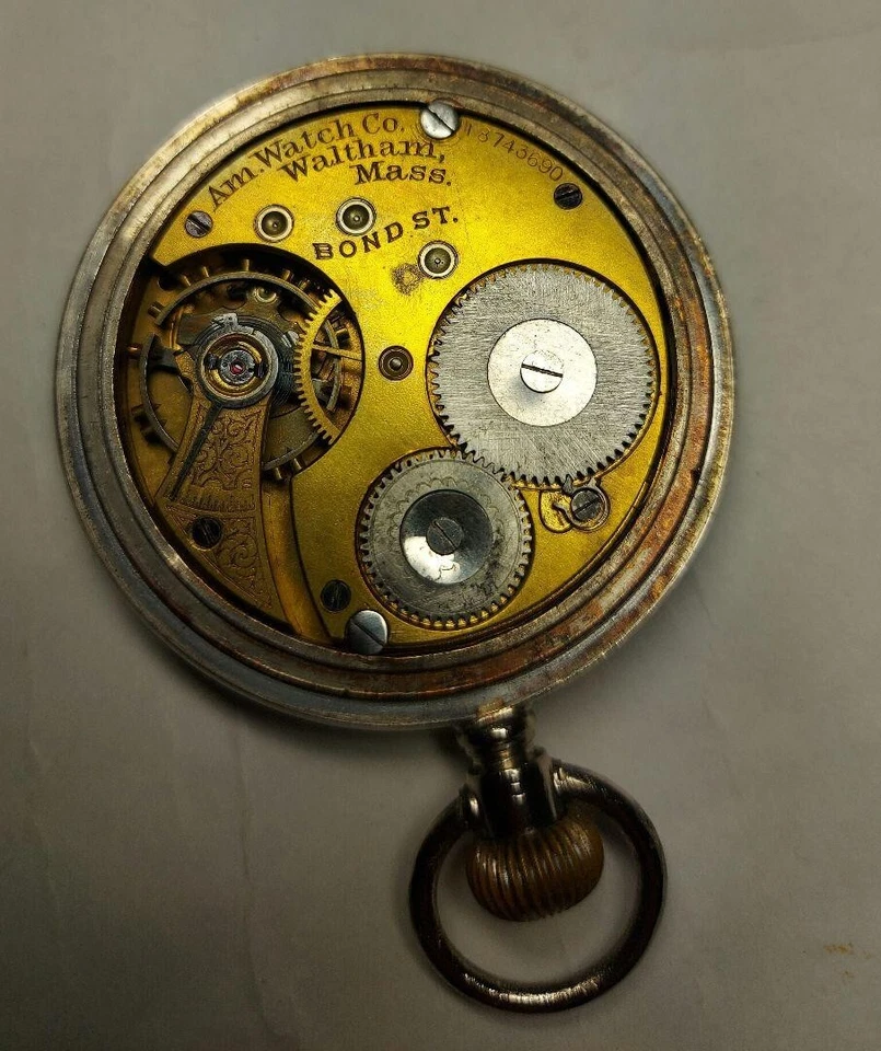 Antiguo Reloj Bolsillo Militar Waltham Envío Gratis Desde Japón Chatarra (Inmóvil) Foto 3 de 4