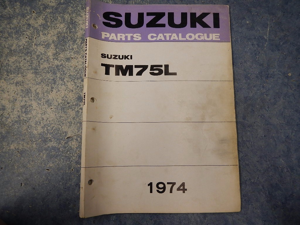 1974 SUZUKI TM75 MINI CROSS PARTS CATALOGUE MANUAL 1ST EDITION 74
