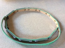 Steampunk 90s Green Leather belt Y2K hip Cowgirl metal repair hook DIY drama