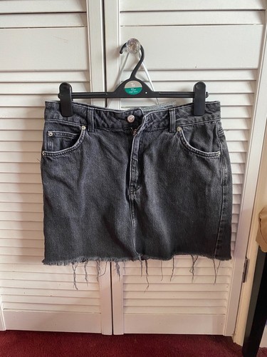 Topshop Black Denim Skirt - Size 10 | eBay