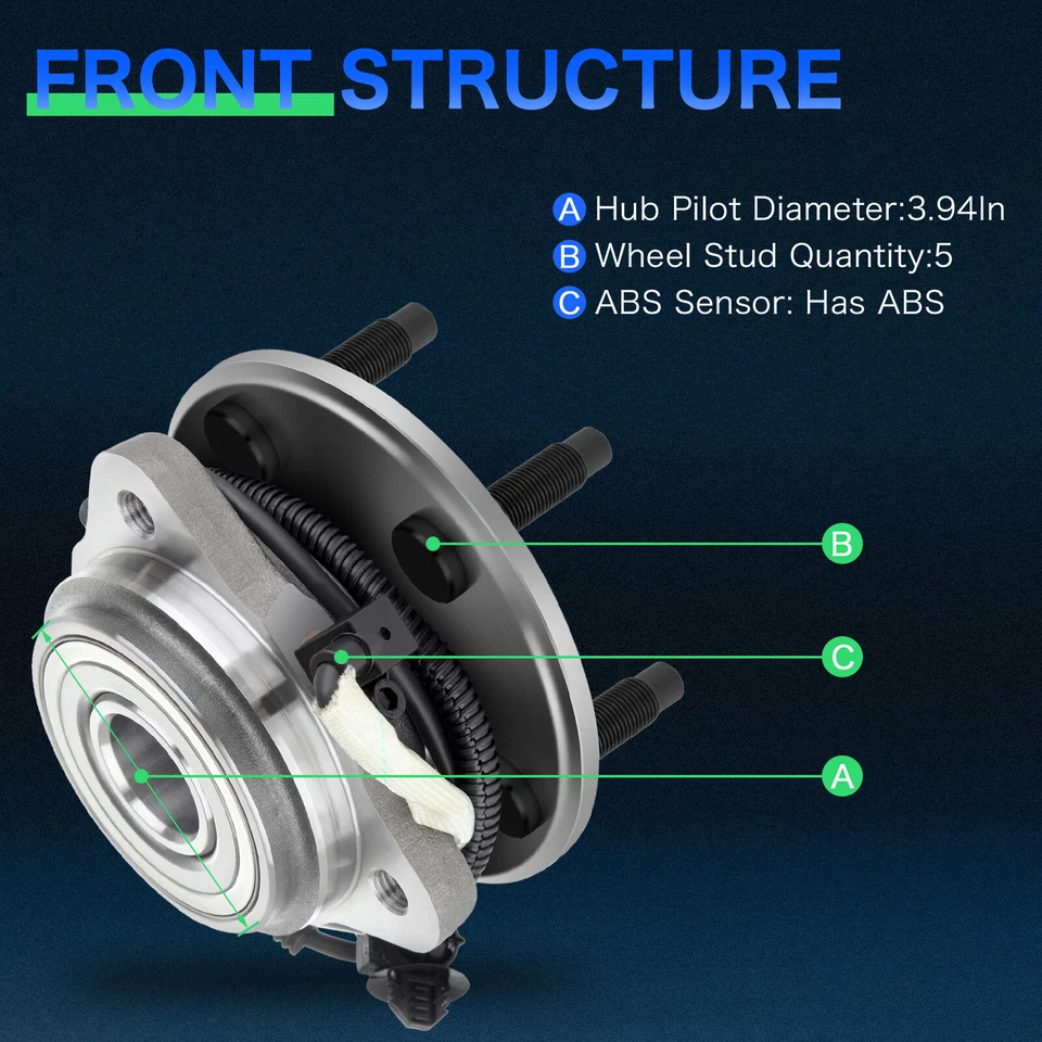 Cojinete de cubo de rueda delantera para Ford Ranger Mazda B4000 2001-2006 2007 2008 2009 4x4 Foto 2 de 4