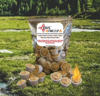Southwest Survival -Fire Starter Cup (30) Fireplace,Pit, Charcoal, Camping, Etc.