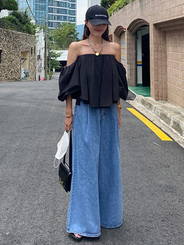 Wide Leg Jean Uoozee Autumn Winter Woman Streetwear Urban Blue Loose Pants