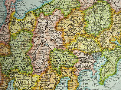 1919 LARGE MAP ~ JAPAN ~ HONSHIU KIUSHIU SHIKOKU YEZO POPULATION