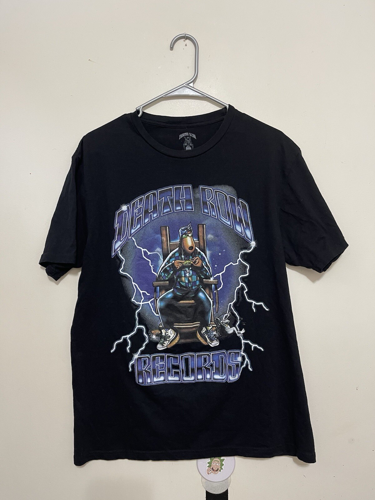 FILA Camicia Snoop Dogg Medium Death Row Records Lightning ⚡️ Nero Blu ? Rap Hip Hop